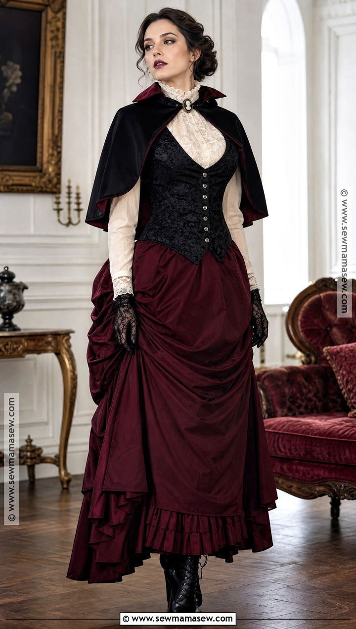 Victorian Dracula Costume With Bustle Skirt - 30 Dracula Costume Ideas for Women