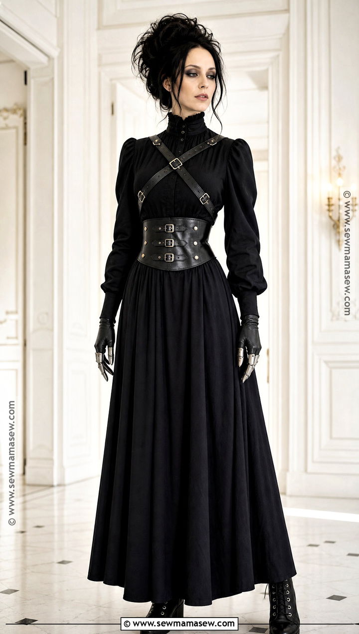 Victorian Edward Scissorhands Costume With Long Dress - 30 Edward Scissorhands Costume Ideas for Women