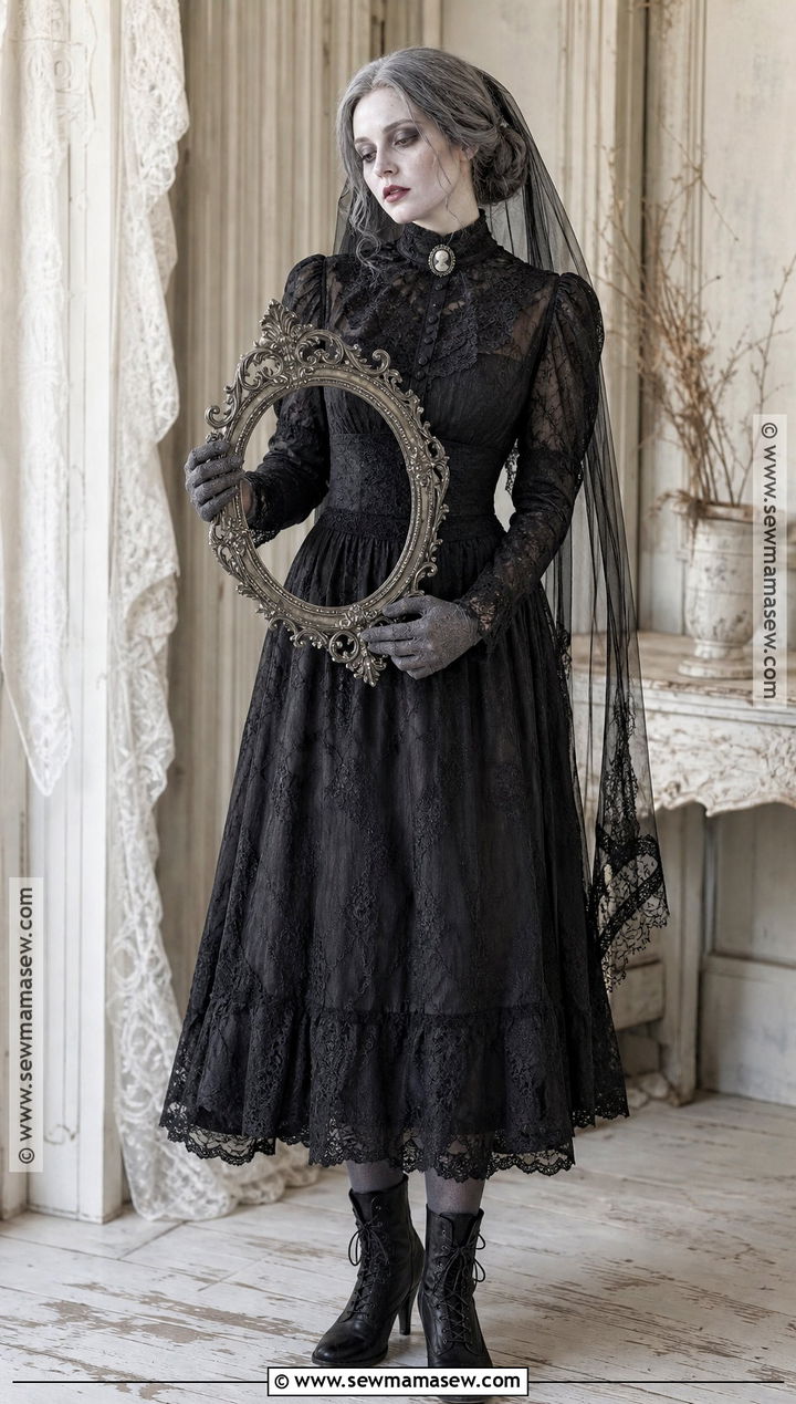 Victorian Ghost Black Dress Costume - 30 black dress costume ideas