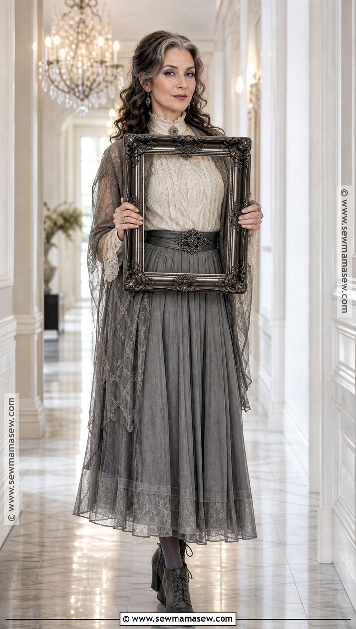 Victorian Ghost Costume With Gray Curls - 40 curly hair halloween costume ideas