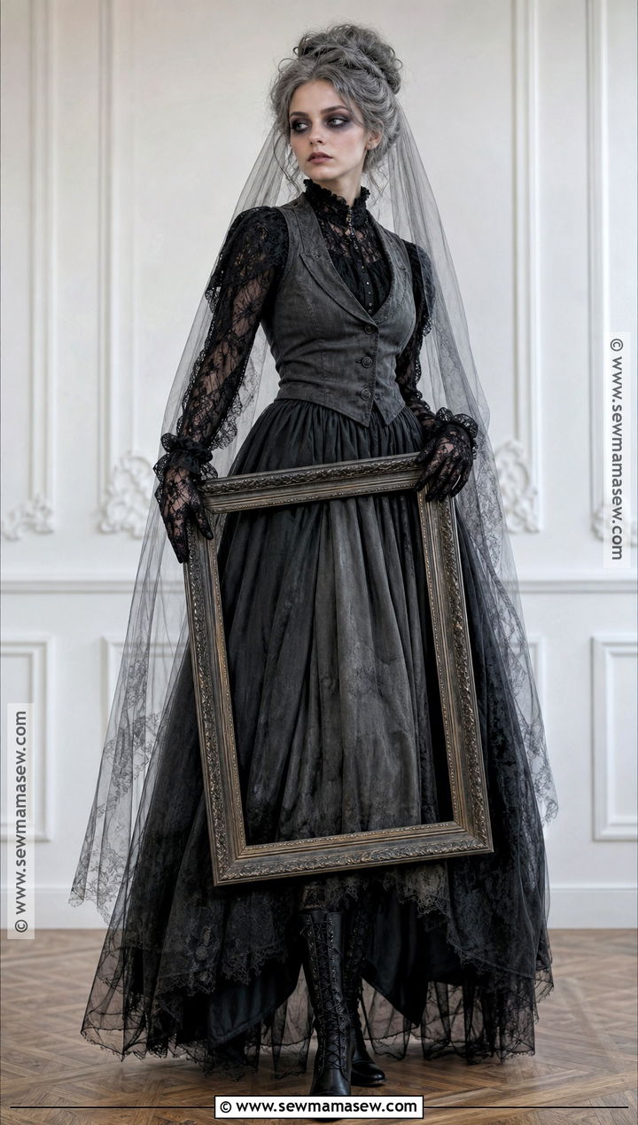 Victorian Goth Ghost Costume - 35 alt halloween costume ideas