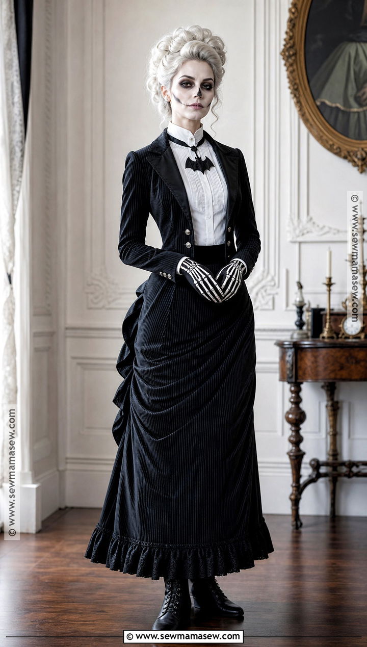 Victorian Jack Skellington Costume With Bustle Skirt - 30 Jack Skellington Costume Ideas for Women