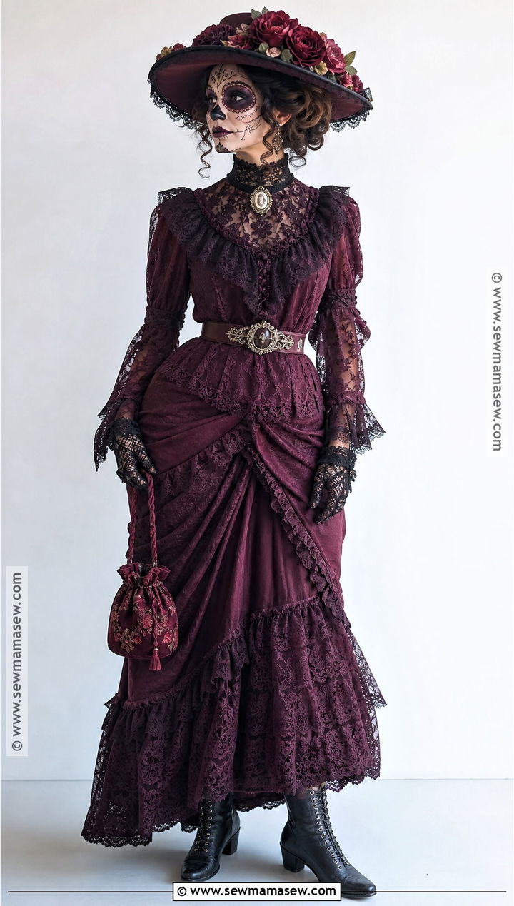Victorian La Catrina Costume - 30 dia de los muertos costumes for women