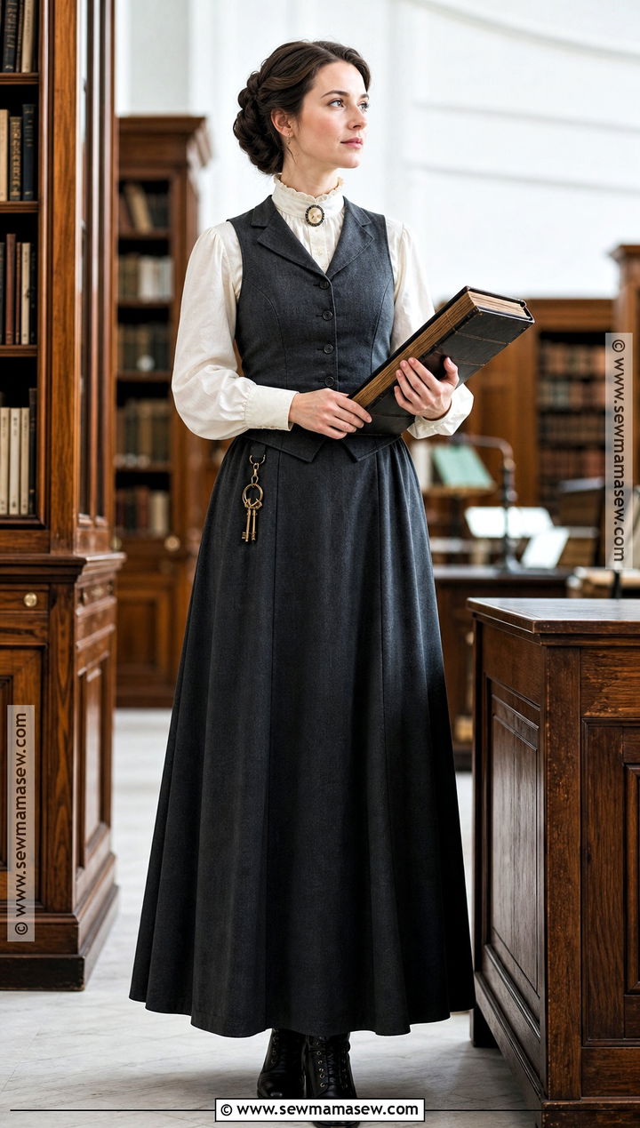 Victorian Librarian Costume With Long Skirt - 30 librarian costume ideas
