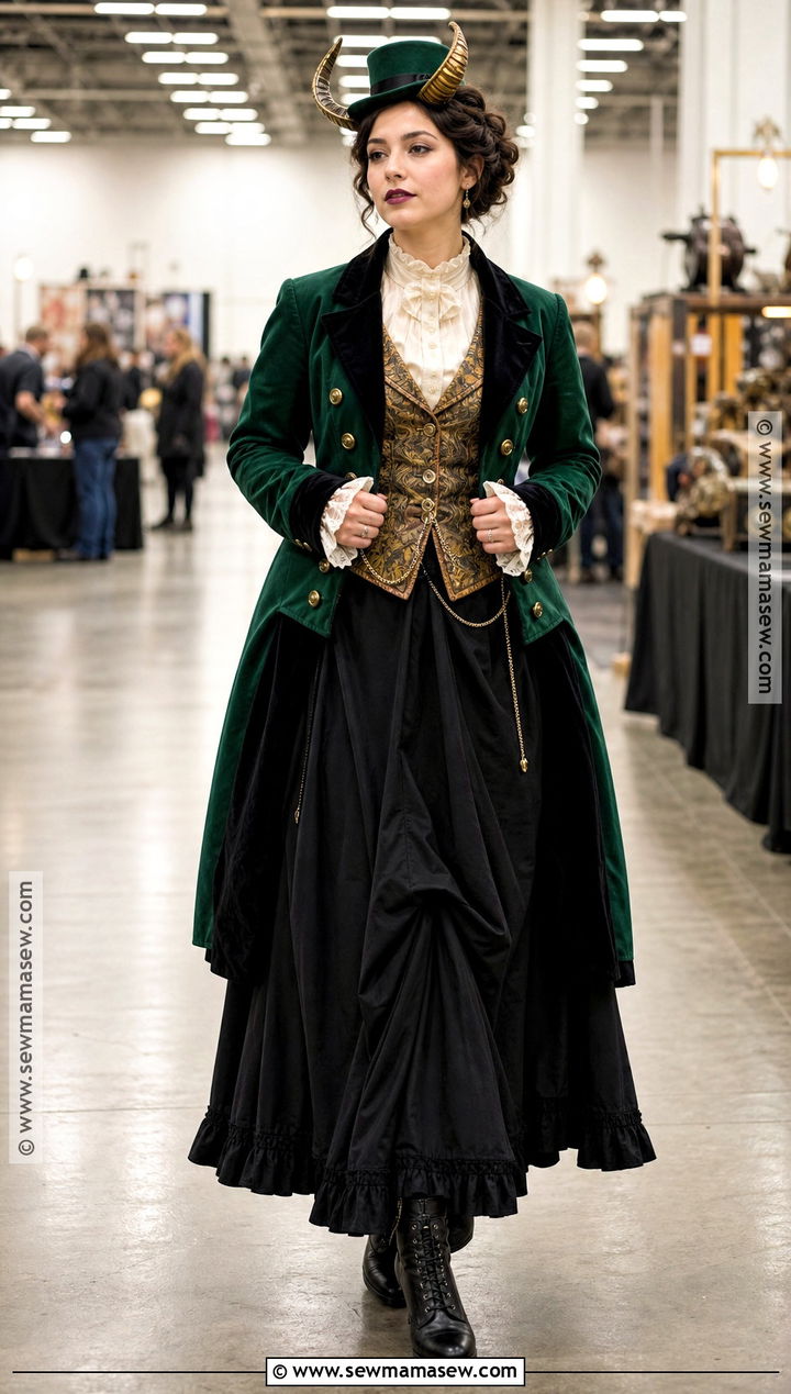 Victorian Loki Costume With Green Tailcoat - 30 Loki Costume Ideas for Females