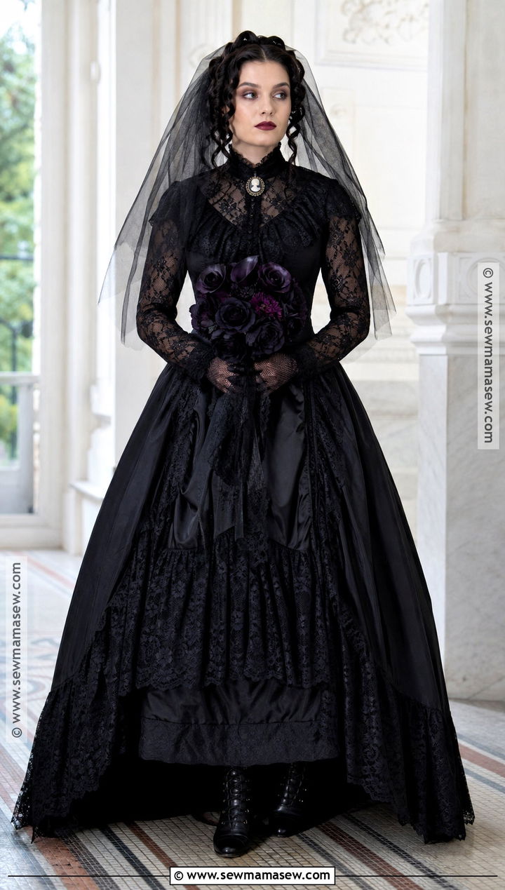 Victorian Mourning Bride Costume - 30 halloween bride costumes