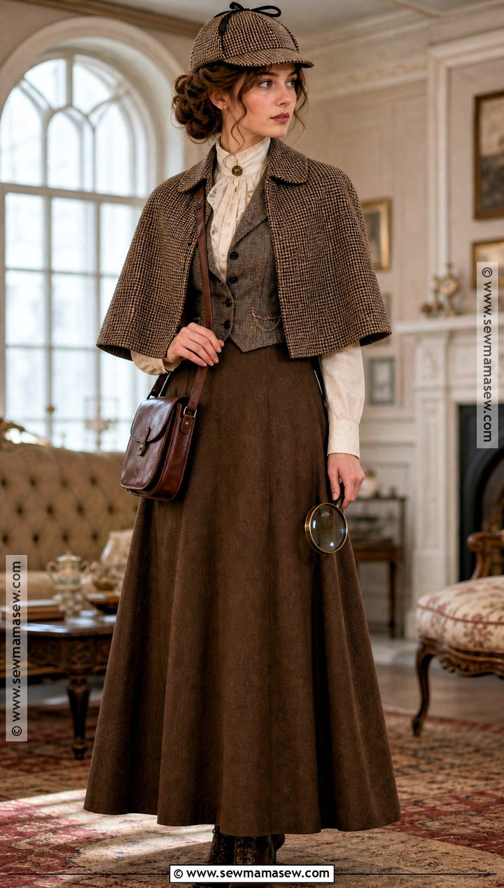 Victorian Sherlock Holmes Costume With Long Skirt - 30 Sherlock Holmes Costume Ideas for Women