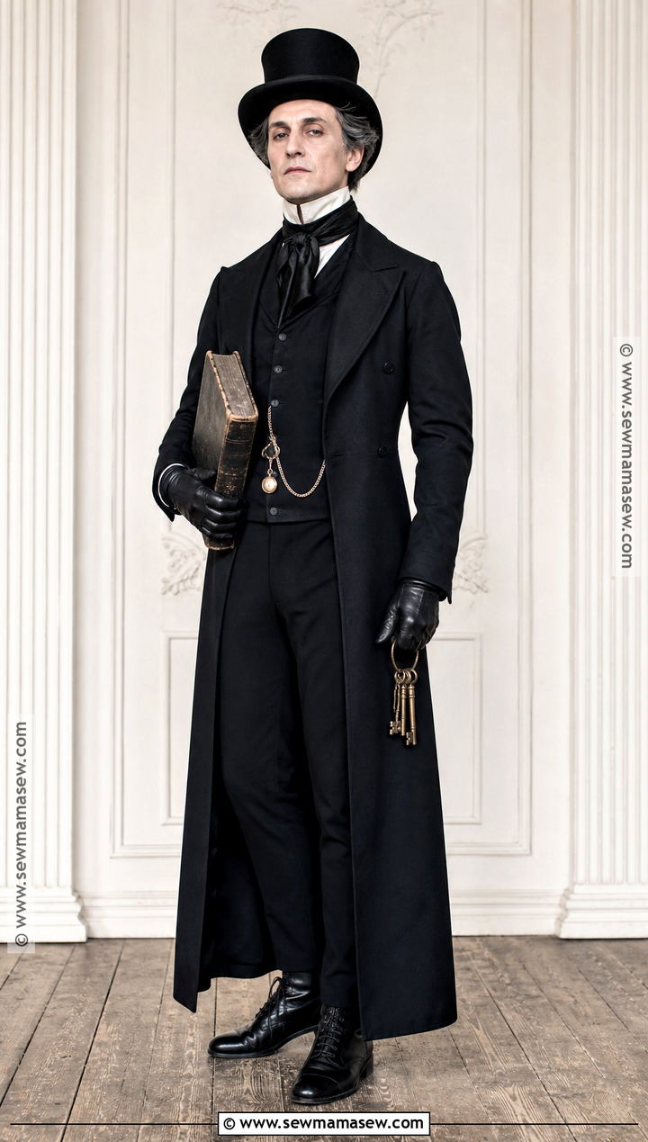 Victorian Undertaker Costume With Black Frock Coat - 35 dark halloween costumes
