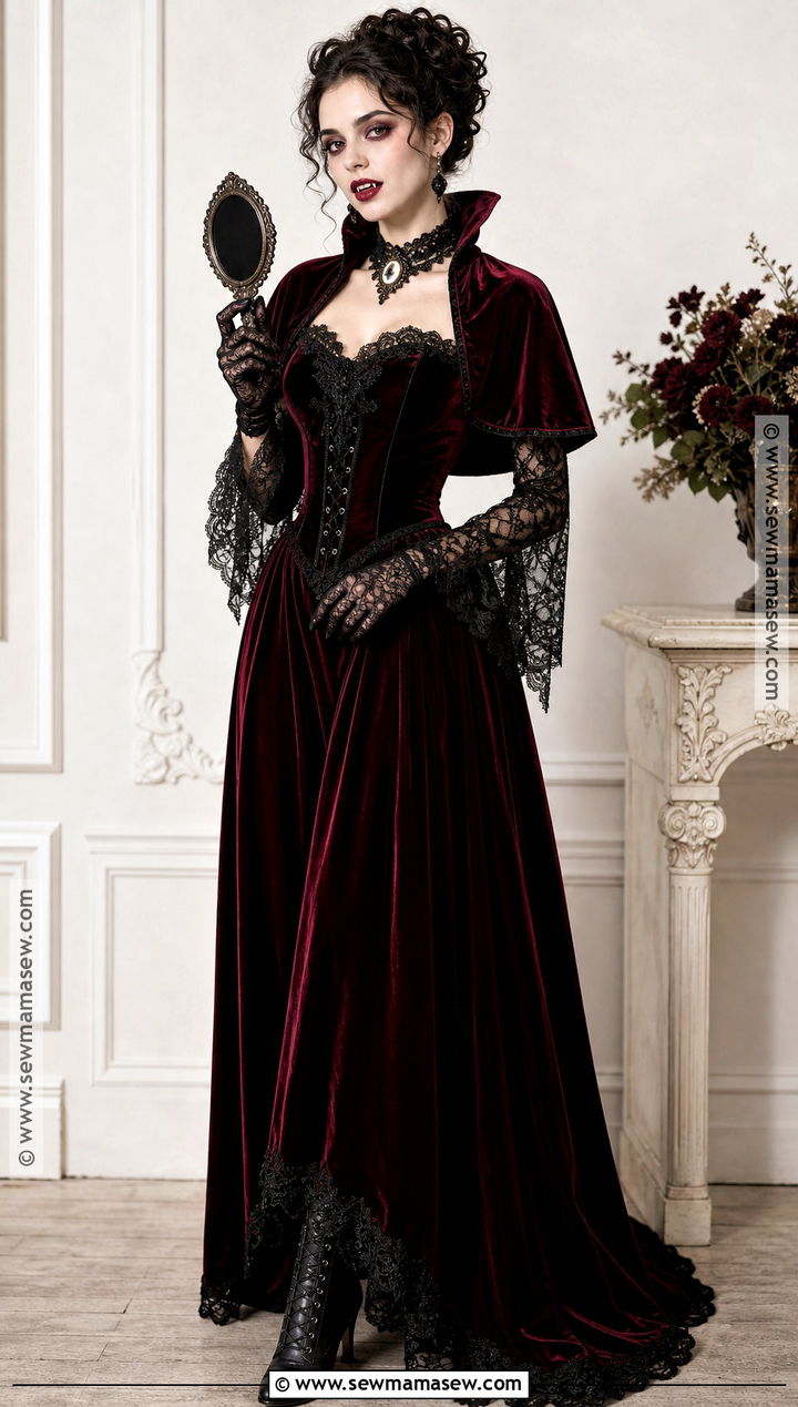 Victorian Vampire Costume With Velvet Gown - 35 vampire costume ideas
