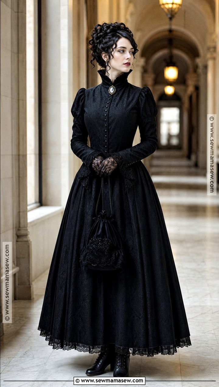 Victorian Vampire Dress With High Collar - 30 vampire dresses