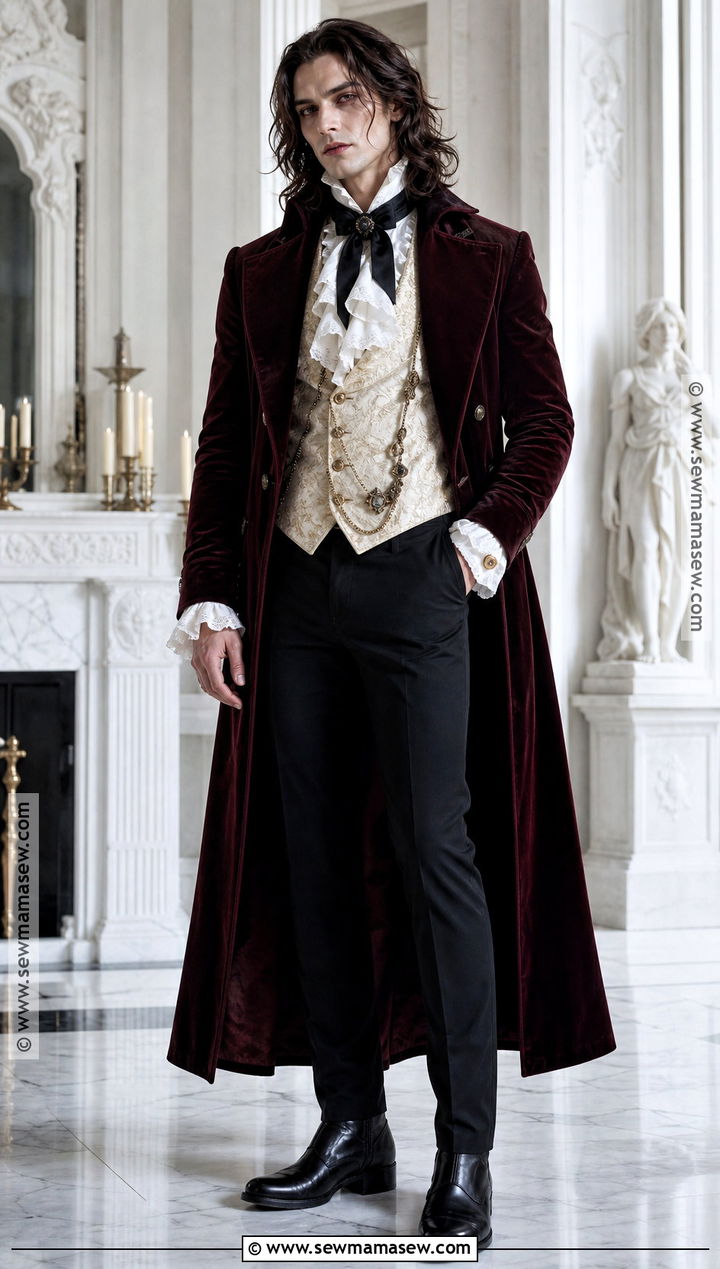 Victorian Vampire Outfit With Cream Brocade - 30 victorian vampire outfit male ideas