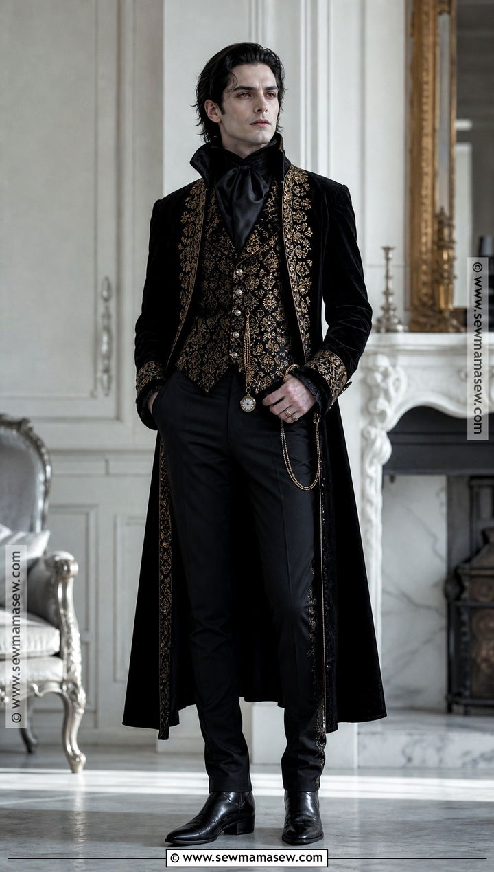 Victorian Vampire Outfit With Gold Brocade - 30 victorian vampire outfit male ideas