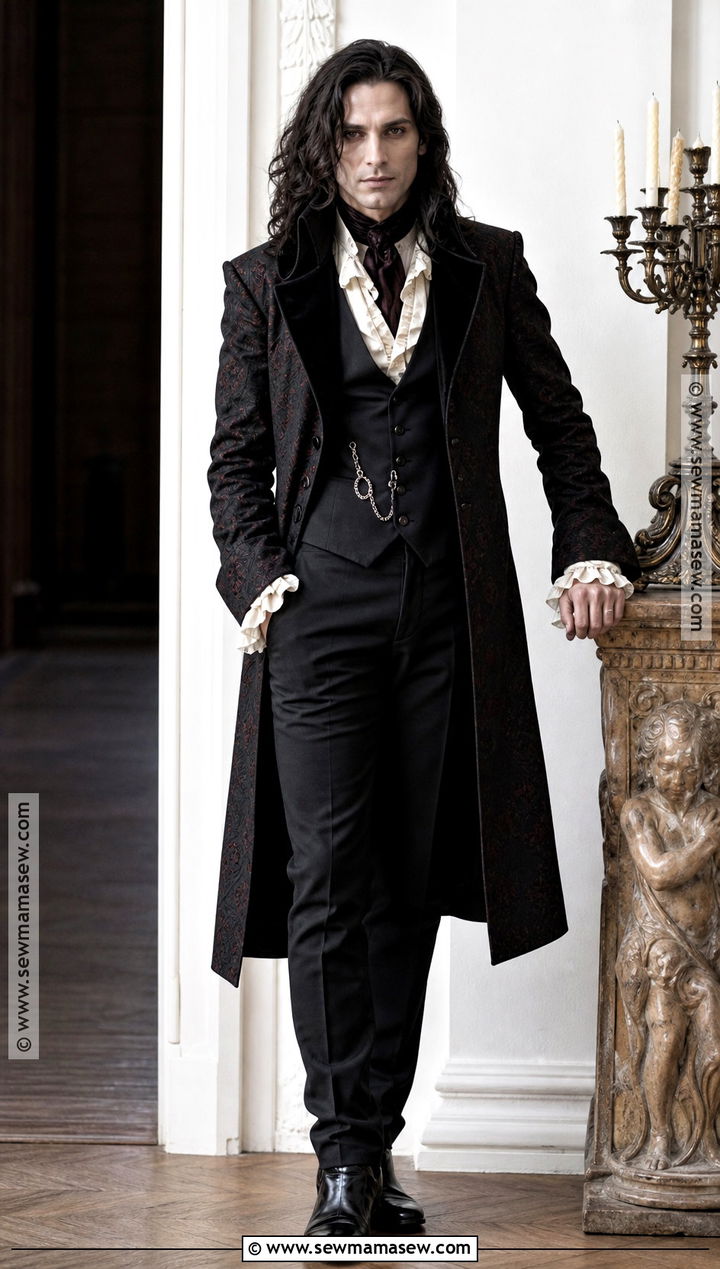 Victorian Vampire Outfit With Patterned Coat - 30 victorian vampire outfit male ideas