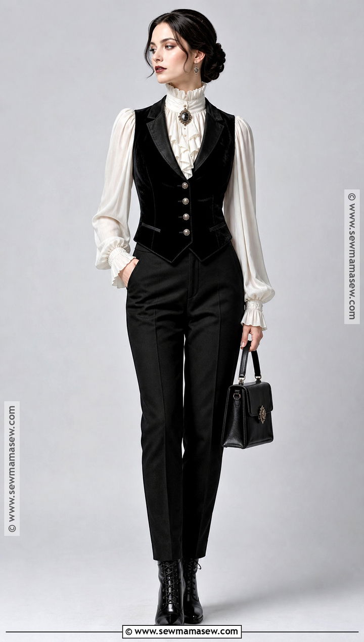 Victorian Vampire Outfit With Ruffled Blouse - 50 vampire outfit ideas