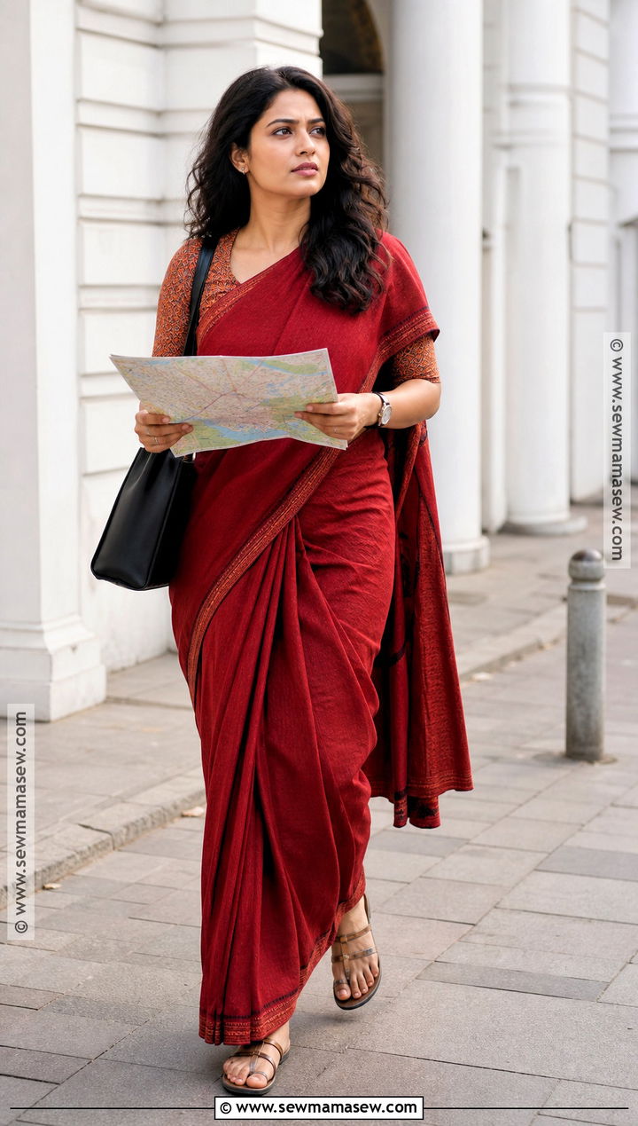 Vidya Bagchi Red Sari Costume - 40 bollywood characters costumes