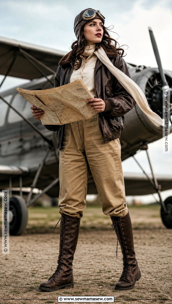 Vintage Aviator Pilot Costume - 30 Pilot Costume Ideas for Women