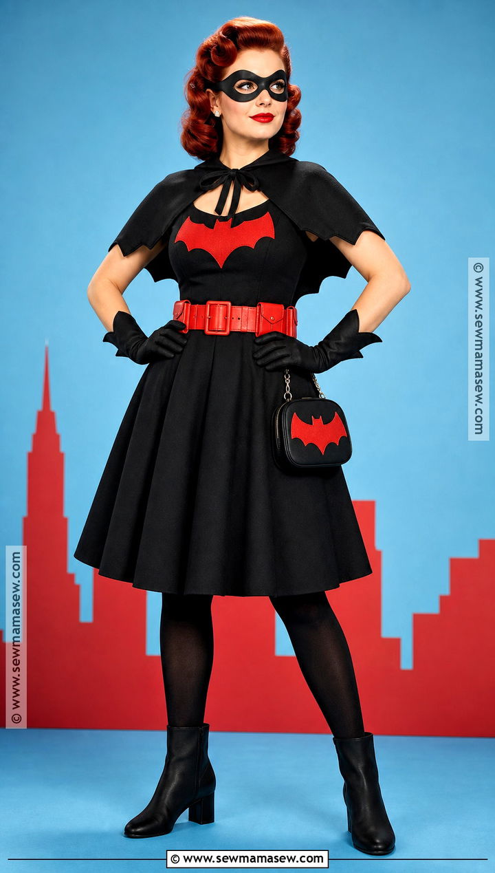 Vintage Batwoman Costume With Swing Dress - 40 Batwoman Costume Ideas