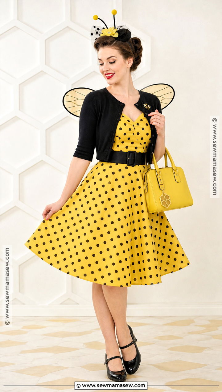 Vintage Bee Costume With Polka Dot Dress - 30 bee costume women's ideas