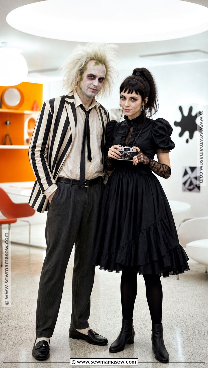 Vintage Beetlejuice And Lydia Costume - 30 beetlejuice couple costume ideas