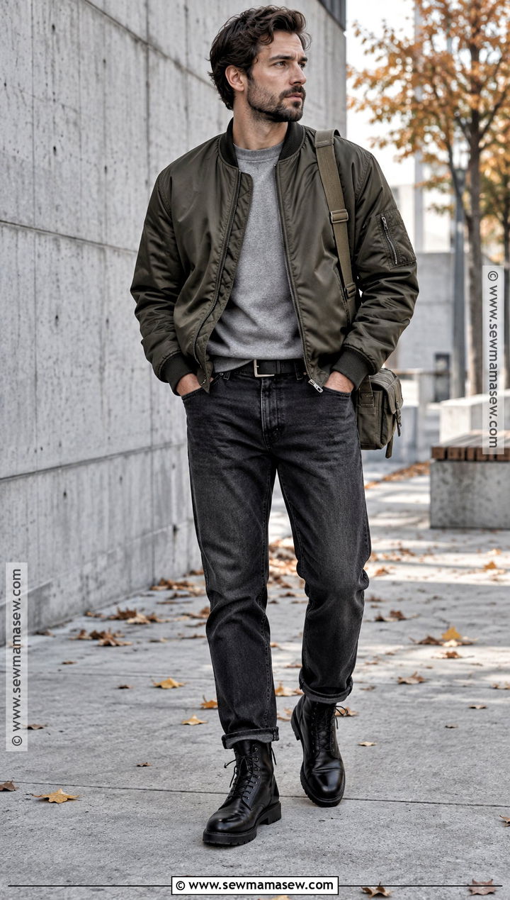 Vintage Bomber Jacket Fall Outfit - 15 fall outfits aesthetic vintage for men