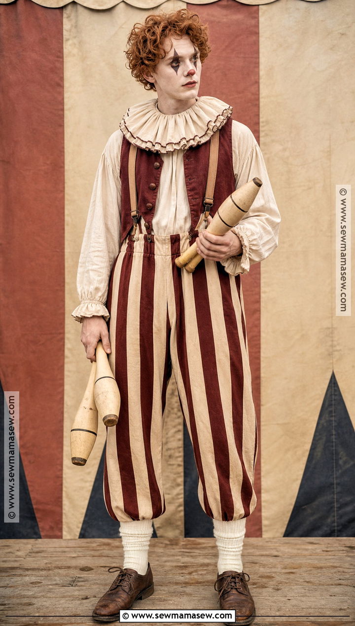 Vintage Carnival Clown Costume - 30 Clown Costume Aesthetic Ideas