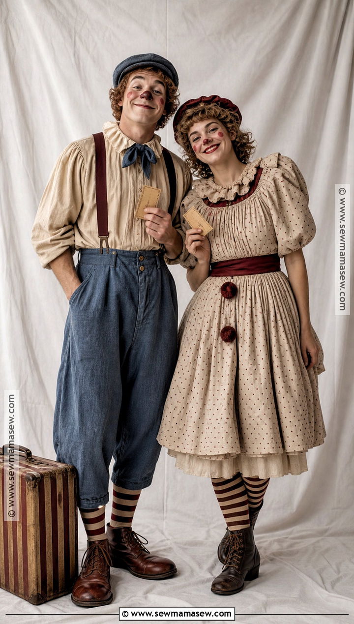 Vintage Circus Clown Couple Costume - 30 clown couple costume ideas