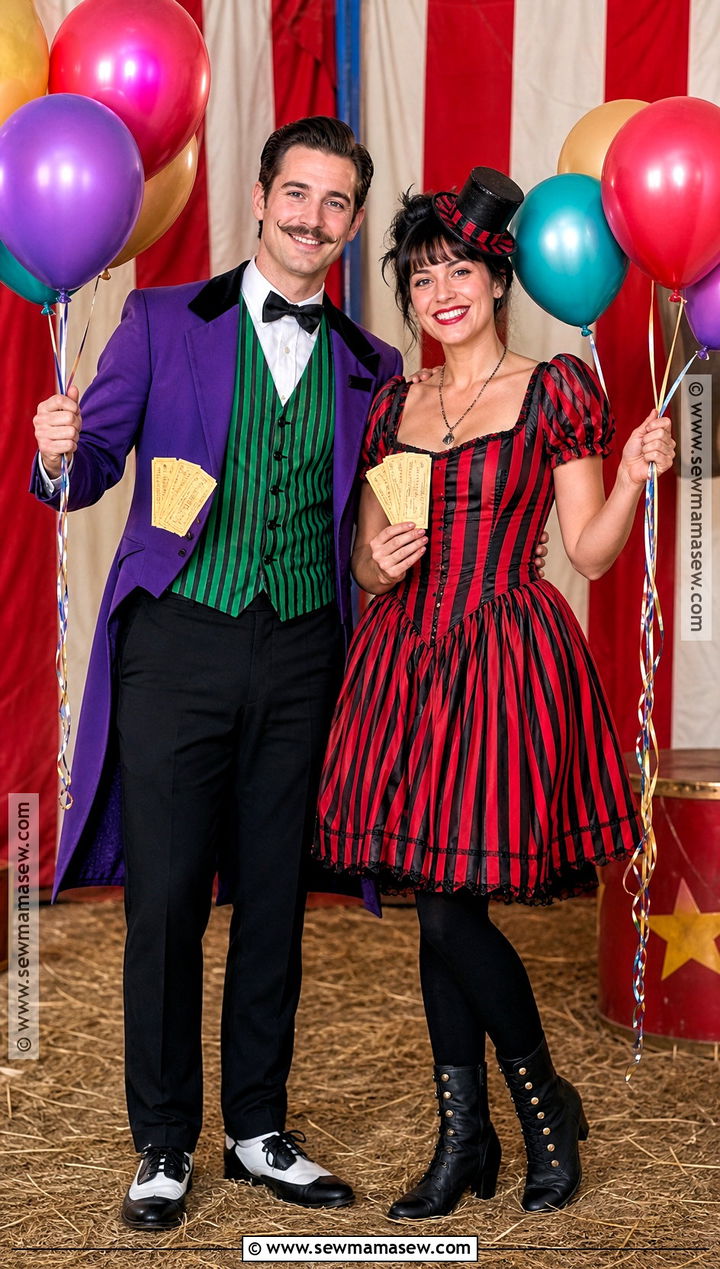 Vintage Circus Joker And Harley Quinn Couple Costume - 35 joker couple costume ideas