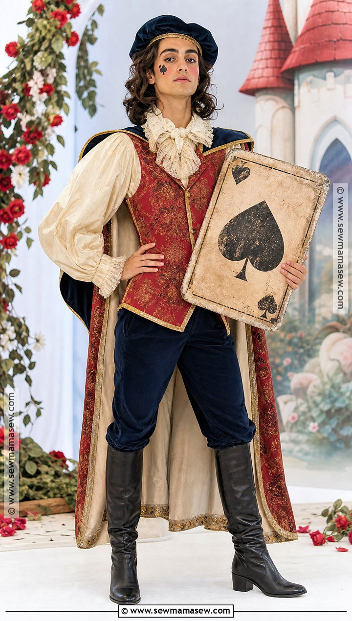 Vintage Court Card Costume With Brocade Vest - 30 Deck Of Cards Costume Ideas