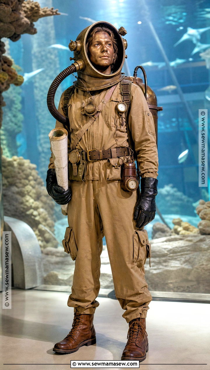Vintage Deep Sea Explorer Costume With Helmet - 30 under the sea costume ideas