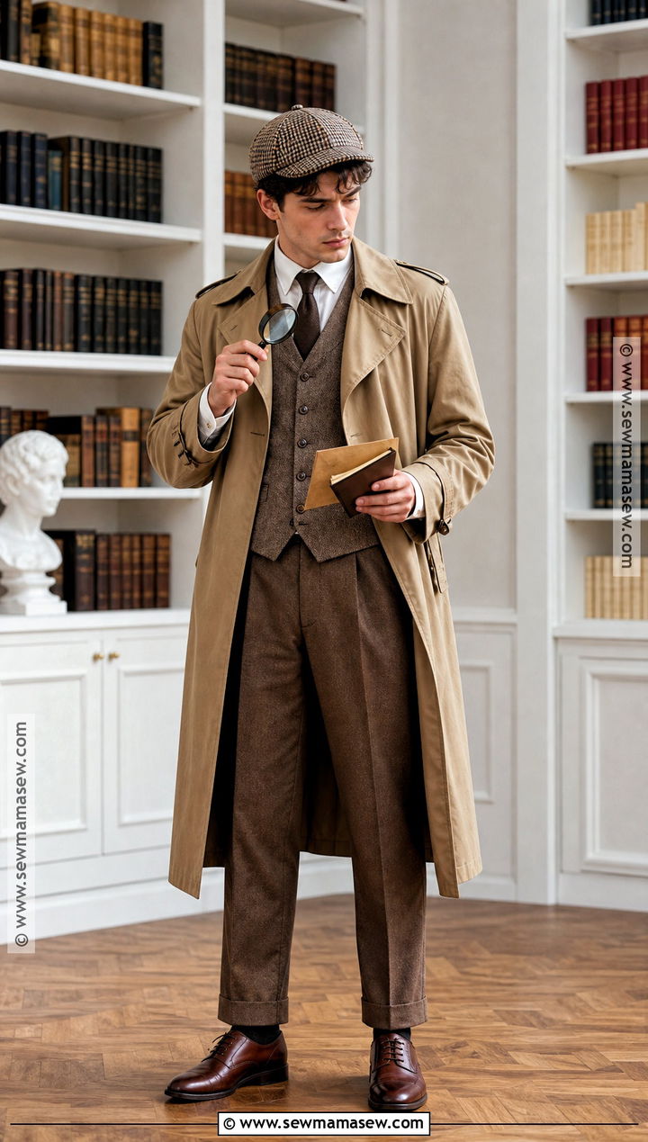Vintage Detective Costume With Trench Coat - 30 dress up costumes