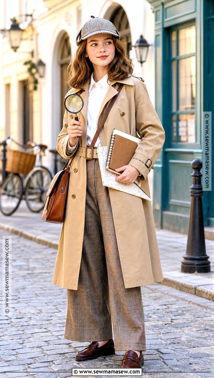 Vintage Detective Costume With Trench Coat - 35 teen girl halloween costumes