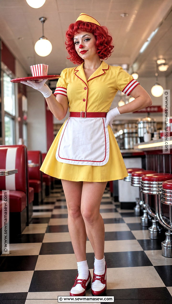Vintage Diner Ronald McDonald Costume - 30 Ronald Mcdonald Costume Ideas for Women