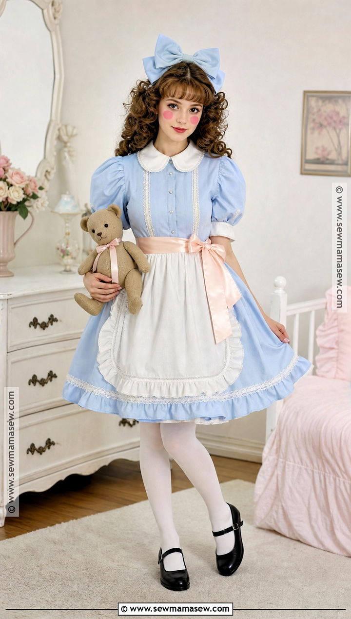 Vintage Doll Costume With Puff Sleeve Dress - 45 cute costumes