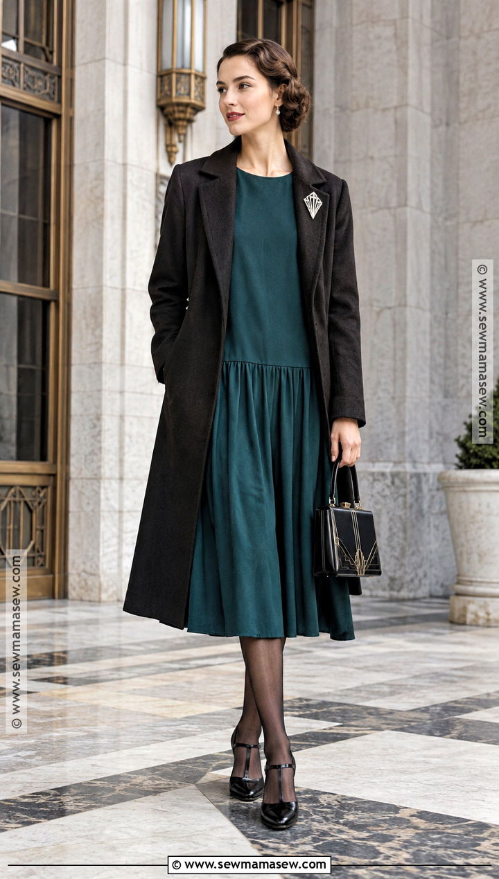 Vintage Drop Waist Dress And T Strap Shoes Outfit - 20 vintage fall fashion ideas