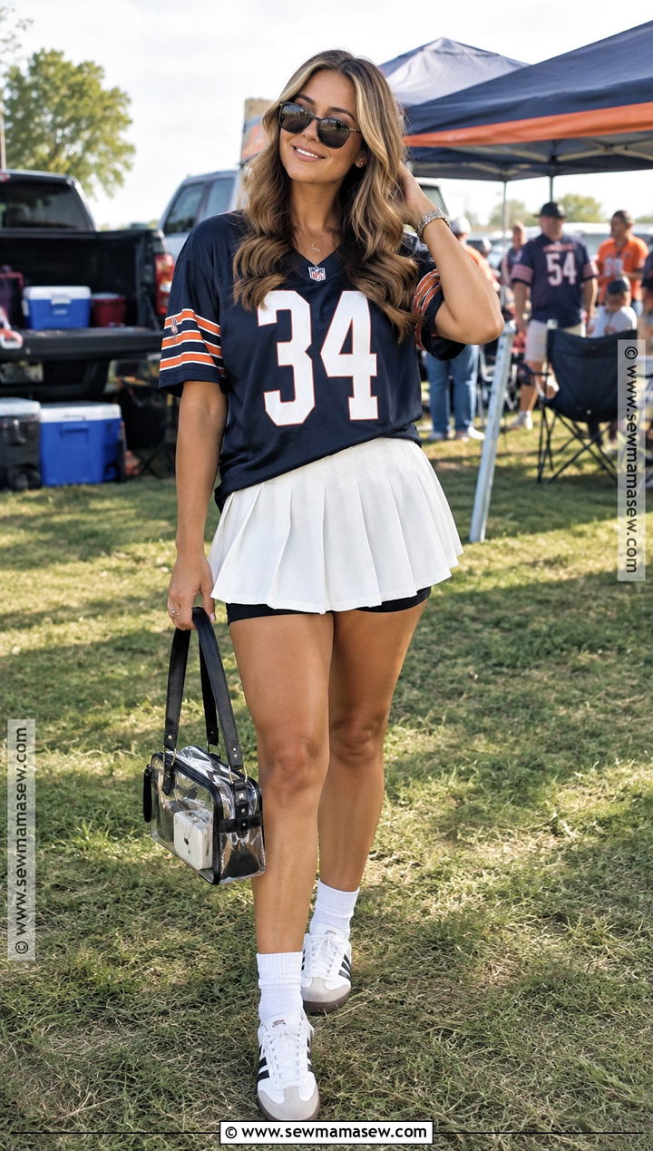 Vintage Football Jersey With Pleated Mini Skirt - 15 fall football shirts