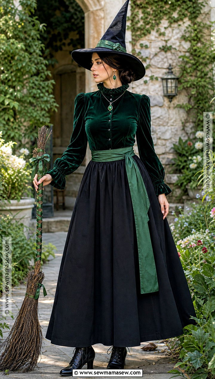 Vintage Green Witch Costume - 30 Vintage Witch Costume Ideas