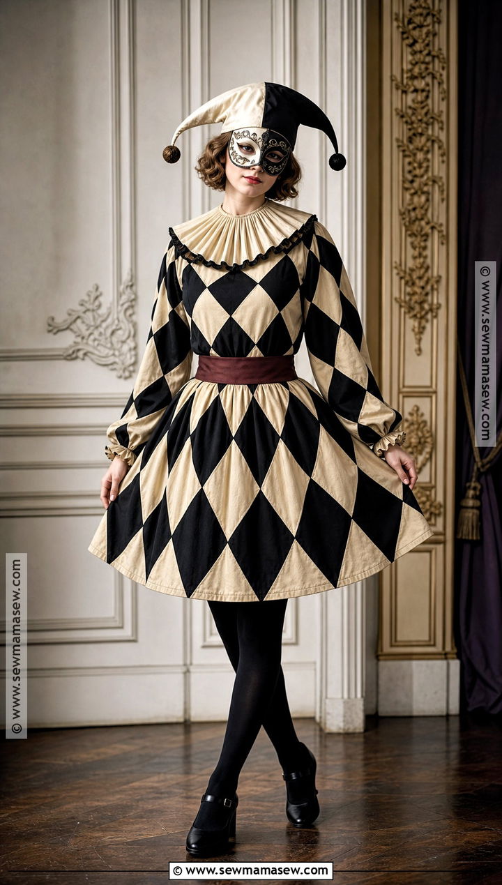 Vintage Harlequin Clown Costume - 35 clown costume inspo ideas