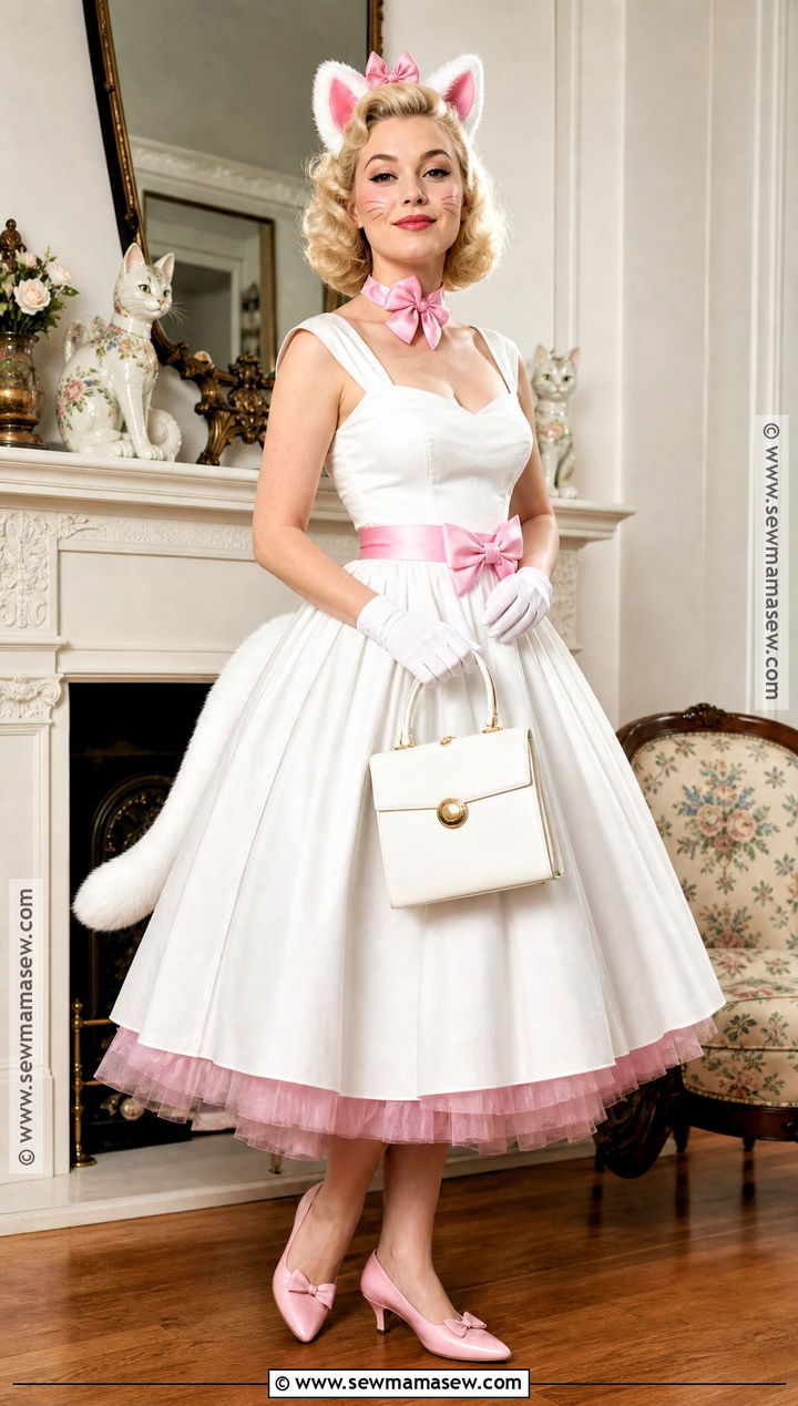 Vintage Marie Cat Costume With Tea Dress - 30 marie cat costume ideas