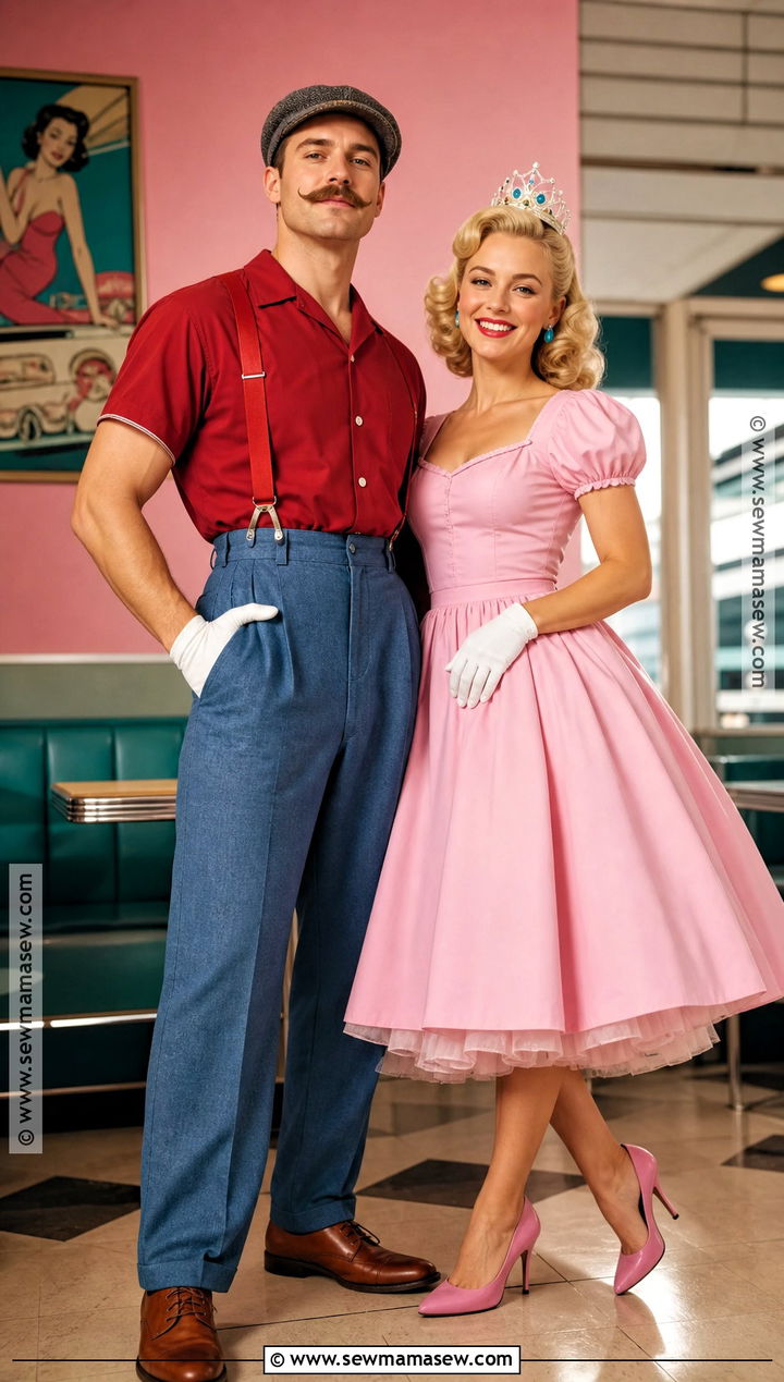Vintage Mario And Peach Couple Costume - 30 Mario And Peach Costumes for Couples