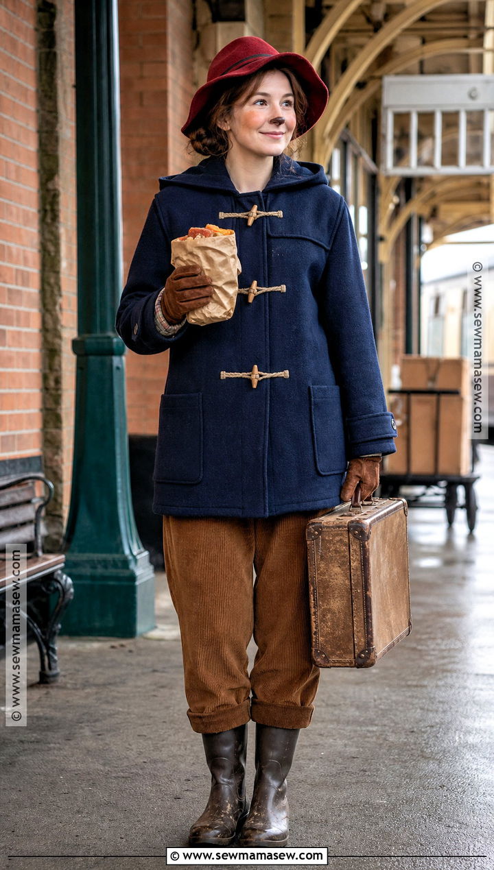 Vintage Paddington Costume With Wool Coat - 35 paddington halloween costume ideas