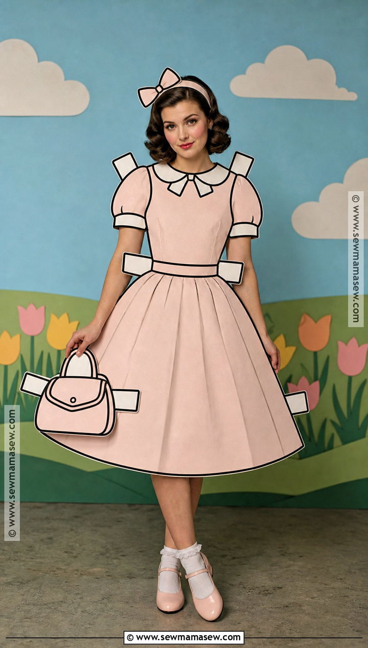 Vintage Paper Doll Costume With Outfit Tabs - 30 Unique Costume Ideas for Women