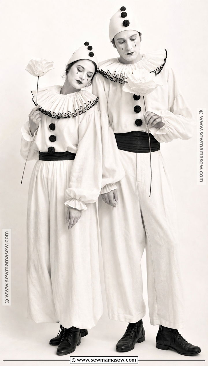 Vintage Pierrot Clown Couple Costume - 30 clown couple costume ideas