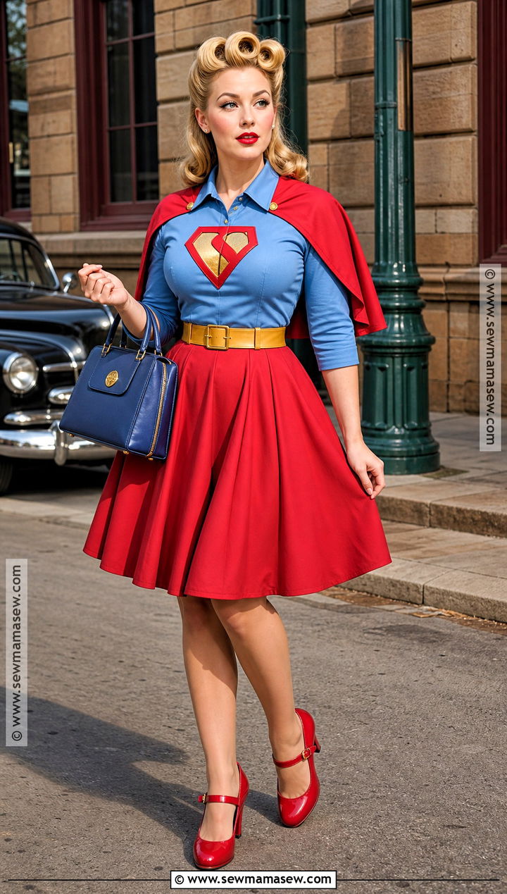 Vintage Pinup Supergirl Costume - 30 Super Girl Costume Ideas for Women