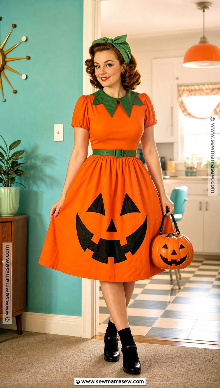 Vintage Pumpkin Dress Costume - 40 pumpkin costume ideas