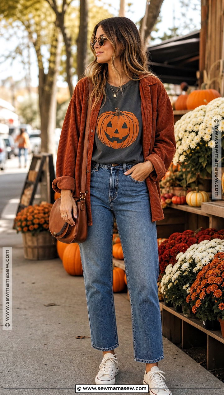 Vintage Pumpkin Halloween Shirt Outfit - 40 halloween shirts