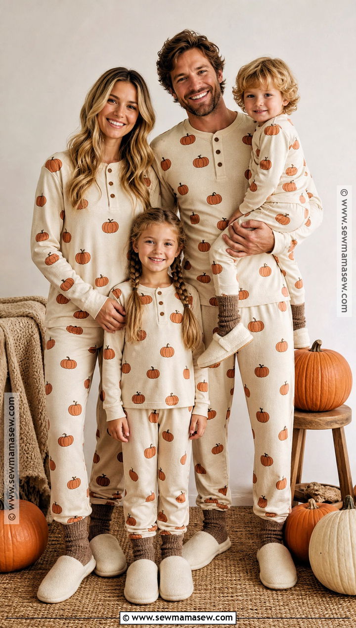 Vintage Pumpkin Matching Halloween Pajamas - 30 matching halloween pajamas