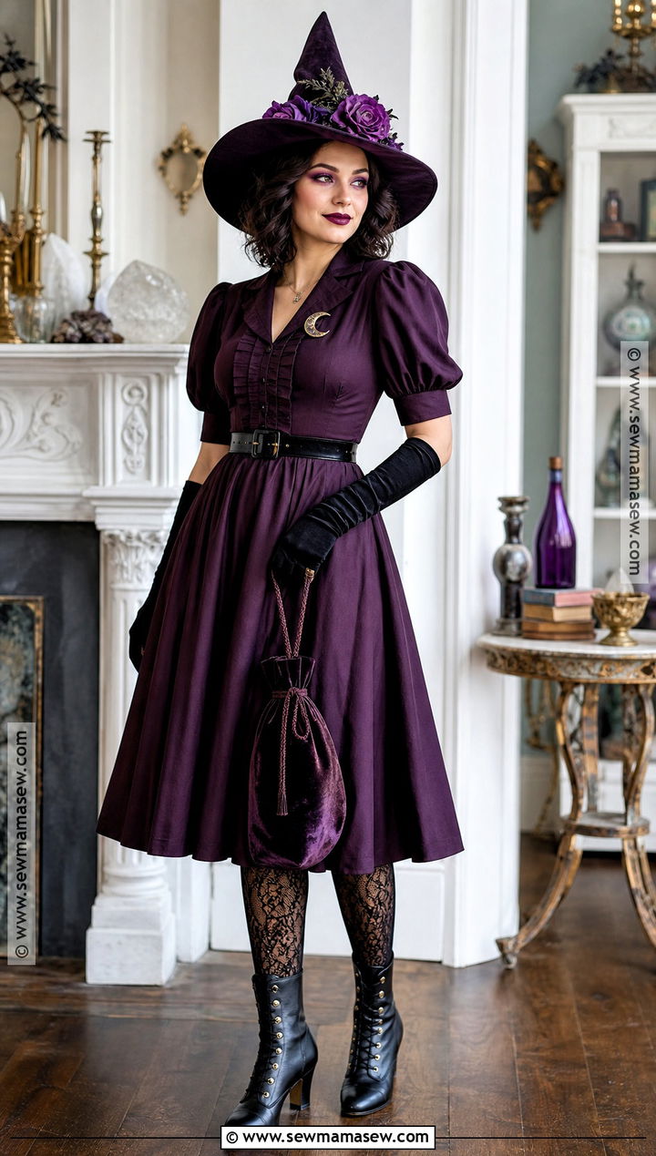 Vintage Purple Witch Costume - 30 Vintage Witch Costume Ideas
