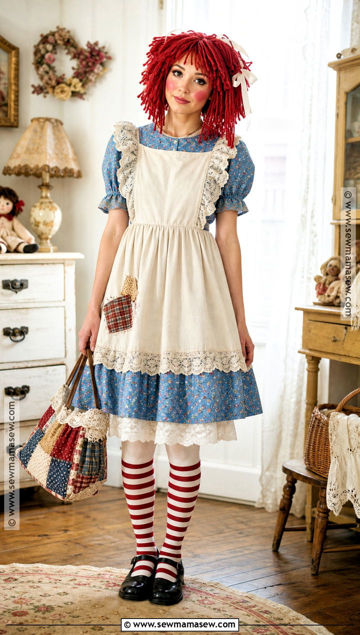 Vintage Raggedy Ann Costume With Floral Dress - 30 raggedy ann costume ideas