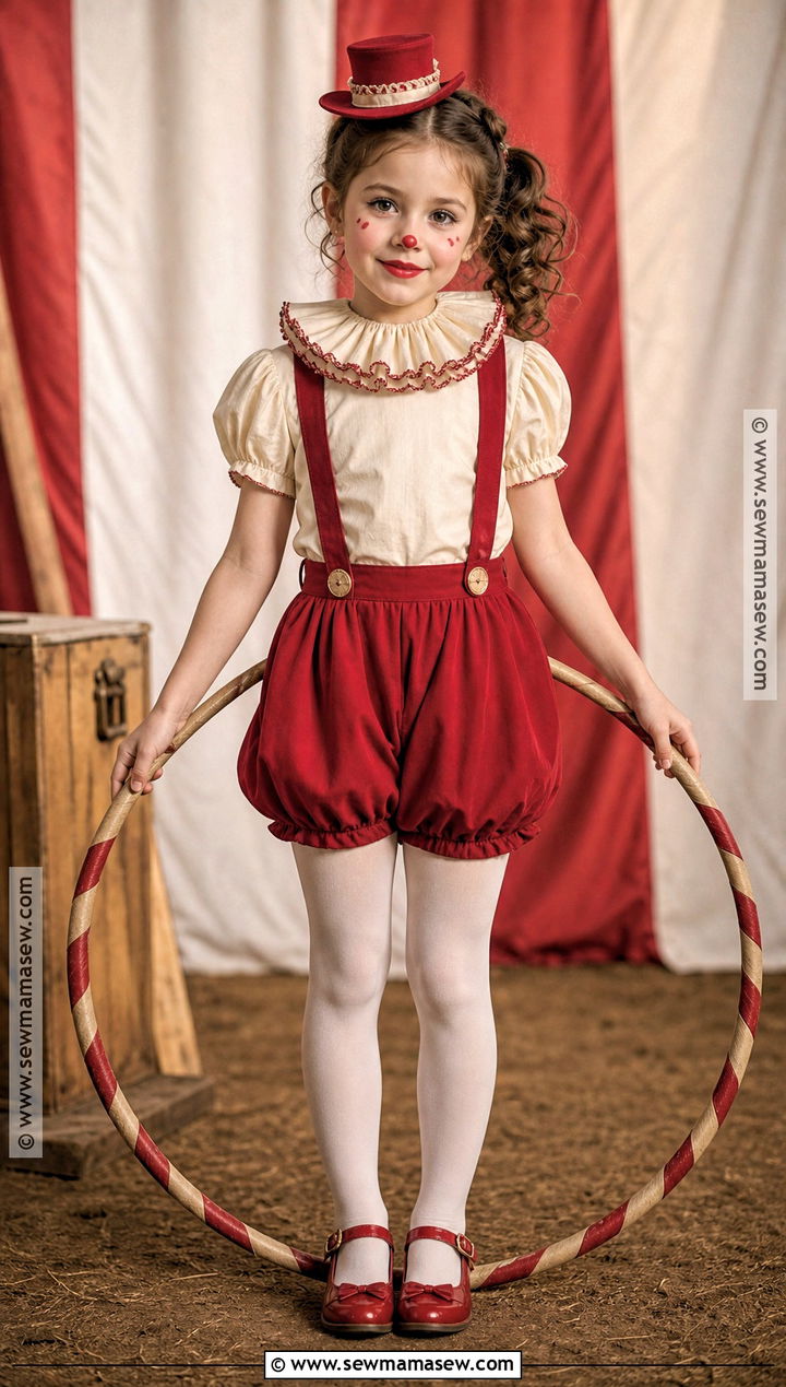 Vintage Red And White Girl Clown Costume - 30 girl clown costume ideas