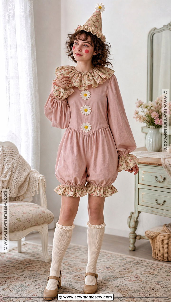 Vintage Ruffle Clown Costume - 30 Cute Clown Costume Ideas for Women